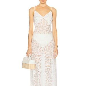 Onia White Floral Lace Maxi Dress